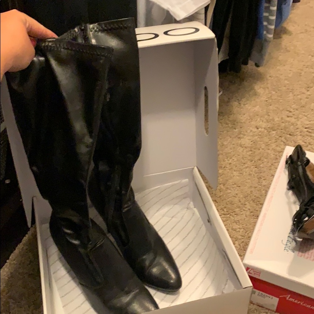 Aldo black stiletto boots